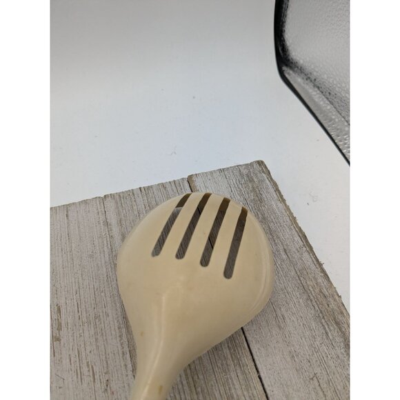 Vintage Unbranded Beige Slotted Nylon Plastic Serving Spoon USA 11 3/4" - Picture 5 of 9